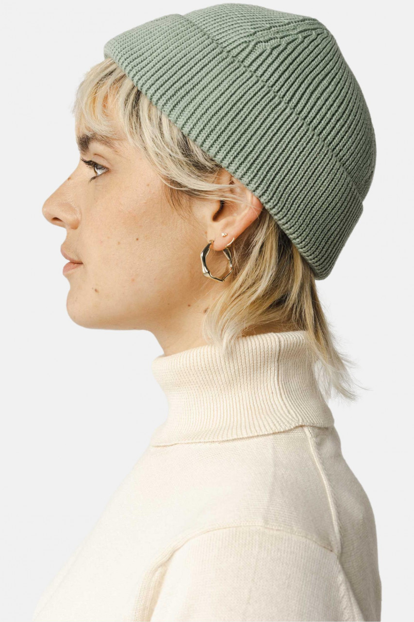 MELA kurze Rippstrick Mütze RAFI Mint Dockermütze Hell Grün