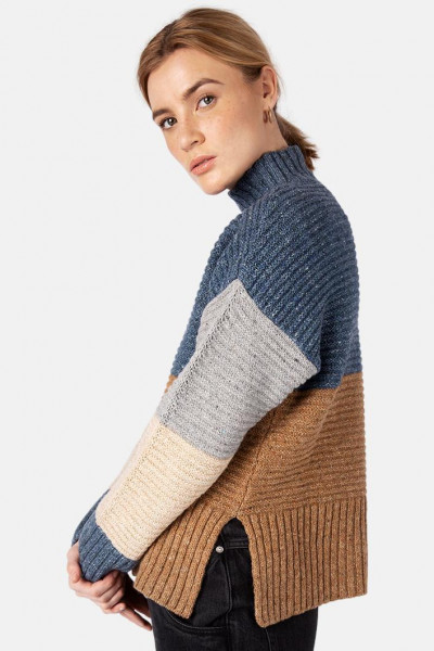 IrelandsEye Pullover Iris Damen Pullover Mehrfarbig Blau Beige Braun