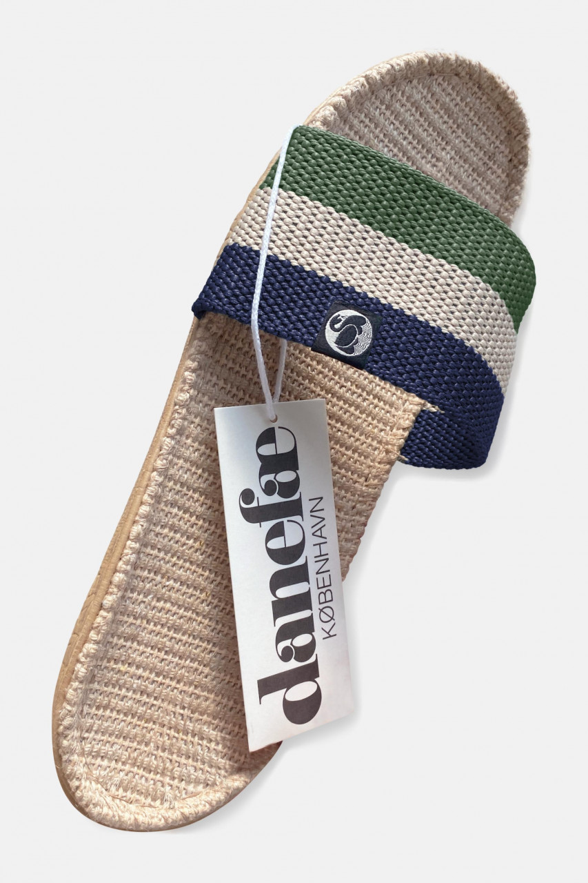 Danefae Sandalen Danelulu Damen Grün Blau Bast Badelatschen