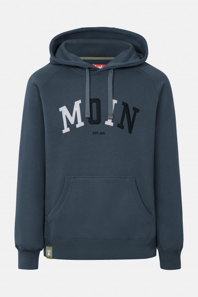 Derbe Moin Herren Hoodie Kapuzenpullover Navy Dunkelblau Zweifarbig
