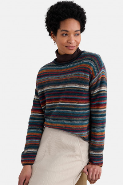 Seasalt Cornwall Pullover Fruity Damen Blau Orange Pink Gestreift
