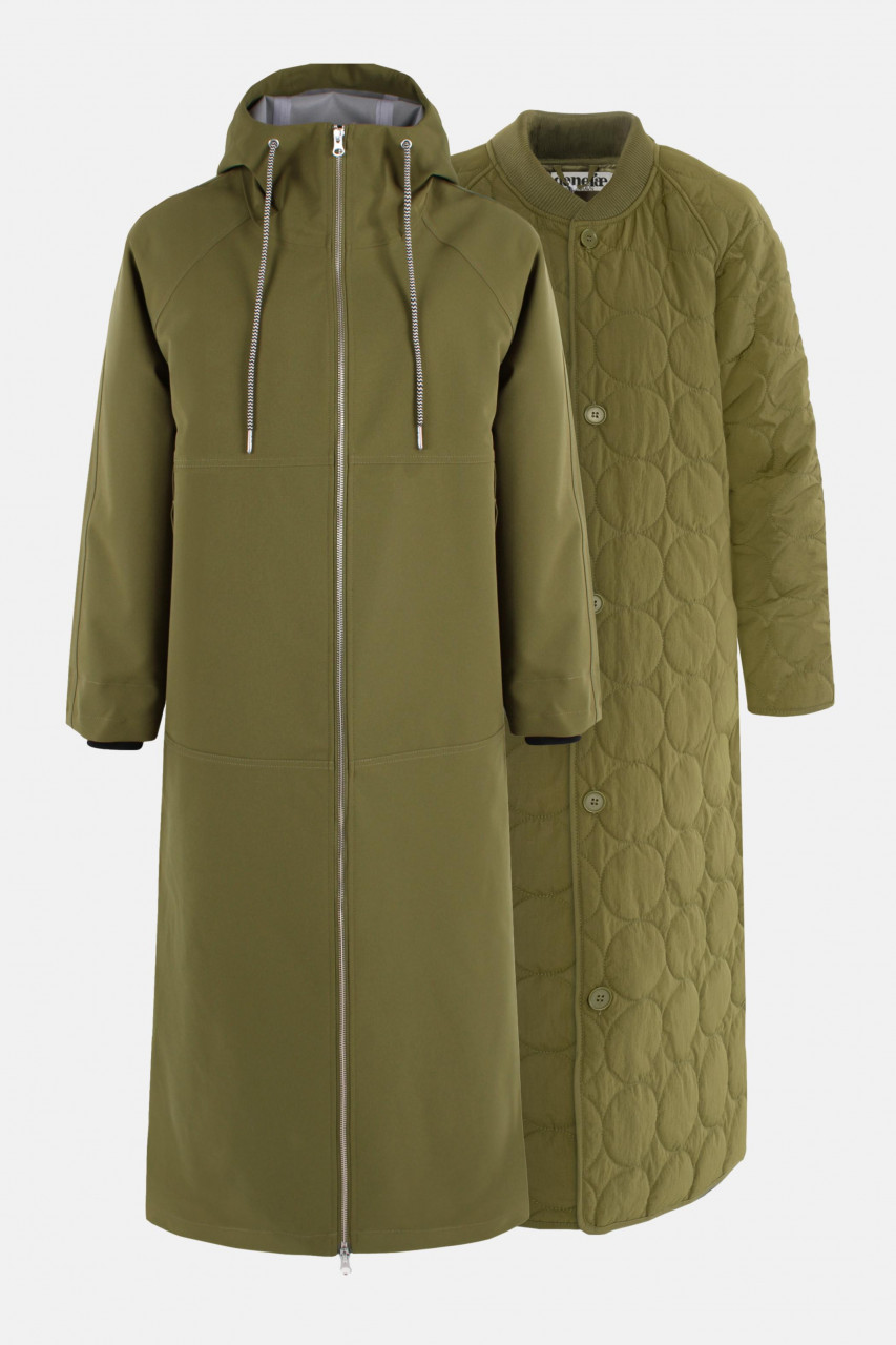 Danefae Wintermantel Daneroyal Damen Oliv Grün Regenjacke Steppjacke