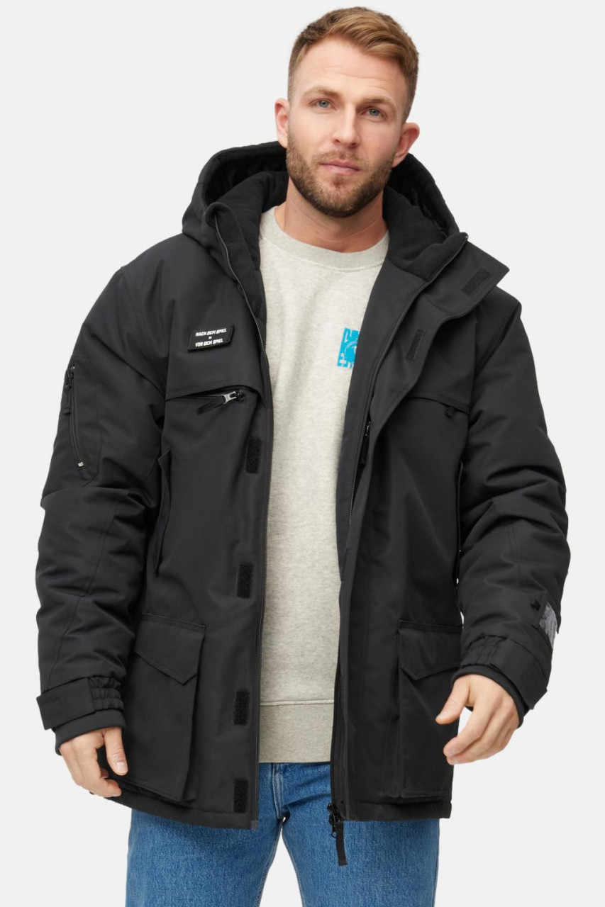 Derbe Winterjacke Fanholm Herren Schwarz Fan Funktion