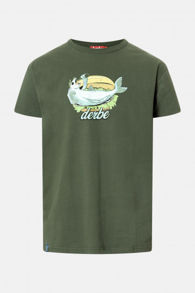 Derbe Fishking Herren T-Shirt Grün Oliv Derbe Fishking Herren T-Shirt Grün Oliv