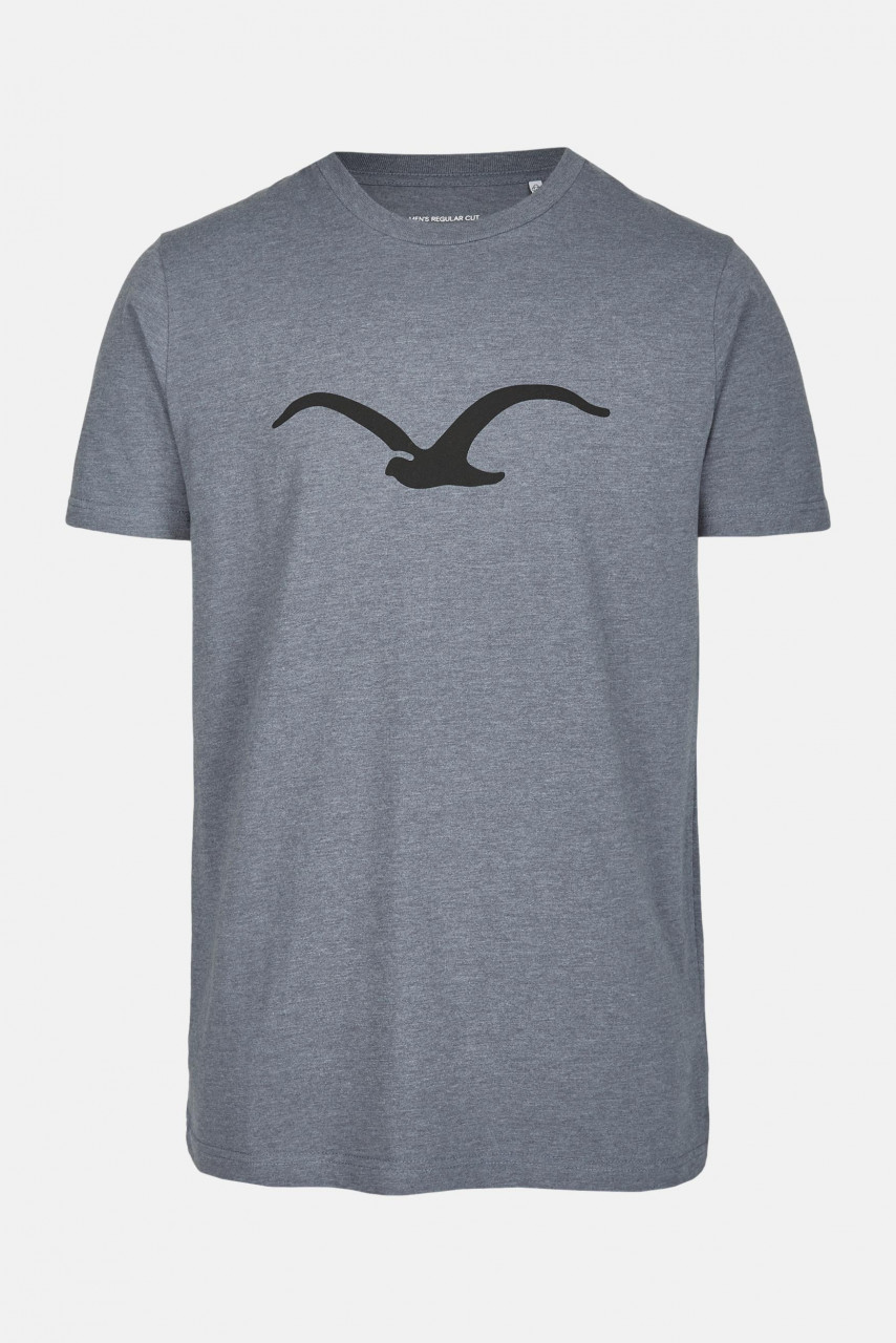 Cleptomanicx Herren T-Shirt Möwe Heather Forged Iron Grau Baumwolle Nachhaltig