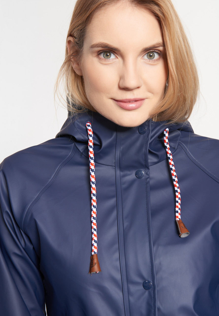 Damen Friesennerz Blau Anker-Futter