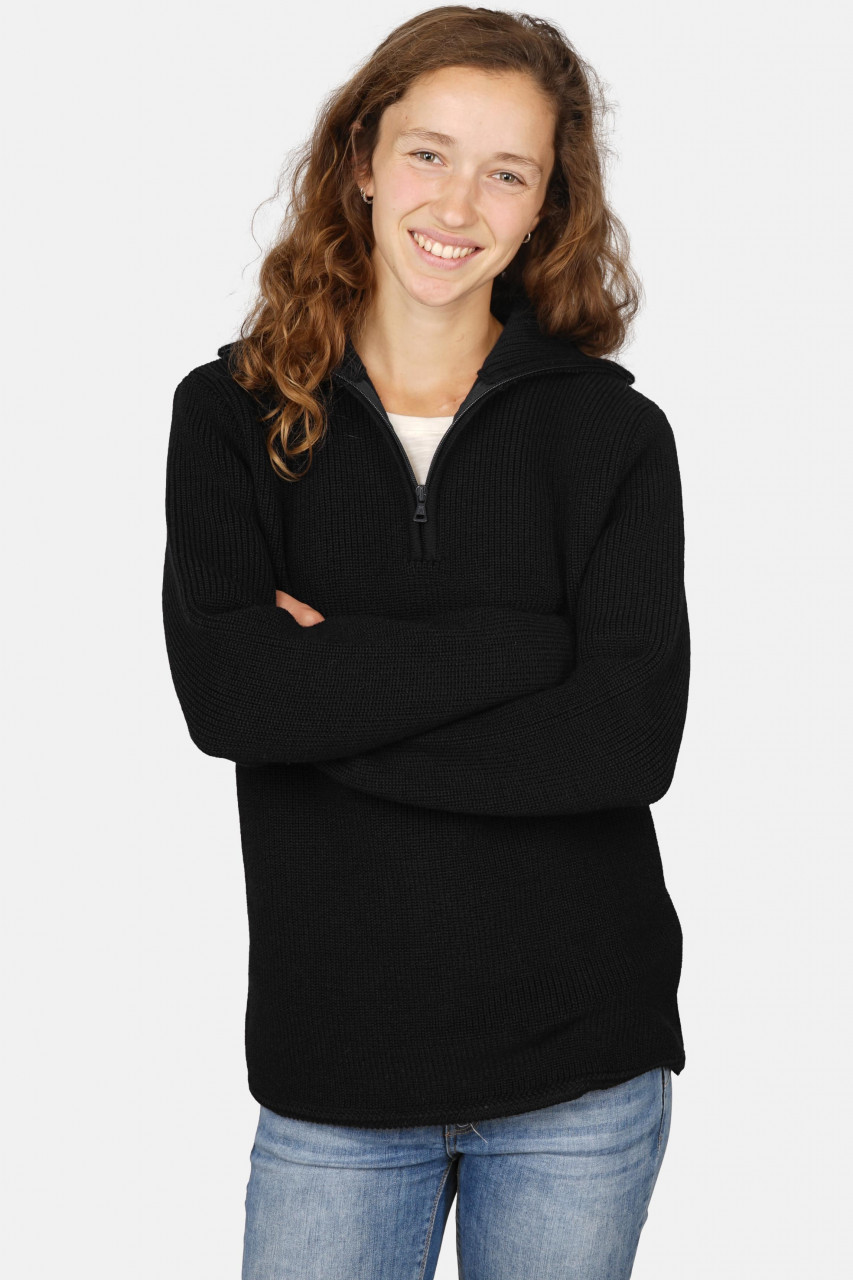 Damen Troyer Hanseheld Schurwolle Schwarz