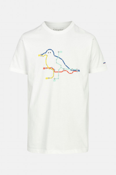 Cleptomanicx Herren T-Shirt CCV Weiß Möwe Baumwolle Nachhaltig