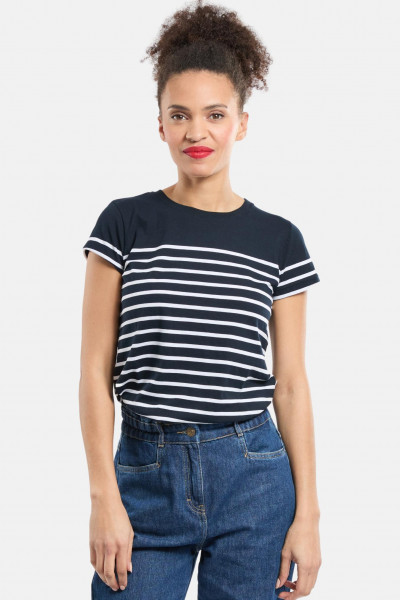 Armor Lux T-Shirt Etel Damen Dunkelblau Weiß Streifenshirt Heritage