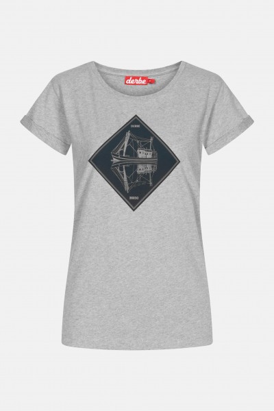 kk Derbe Schipp Damen T-Shirt Grey Melange Grau Derbe Schipp Damen T-Shirt Grey Melange Grau