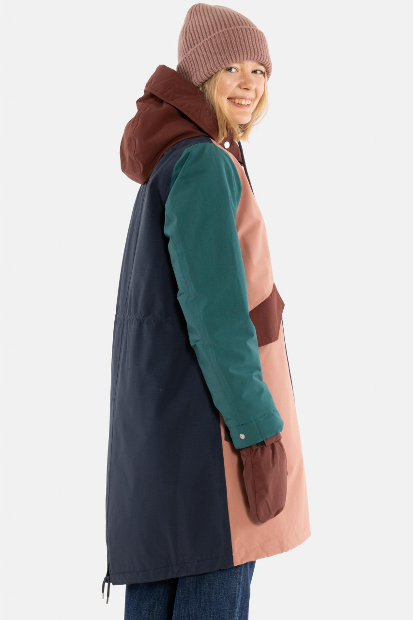 Danefae Winterjacke Danesvaneke Damen Braun Petrol Blau Parka Regenjacke