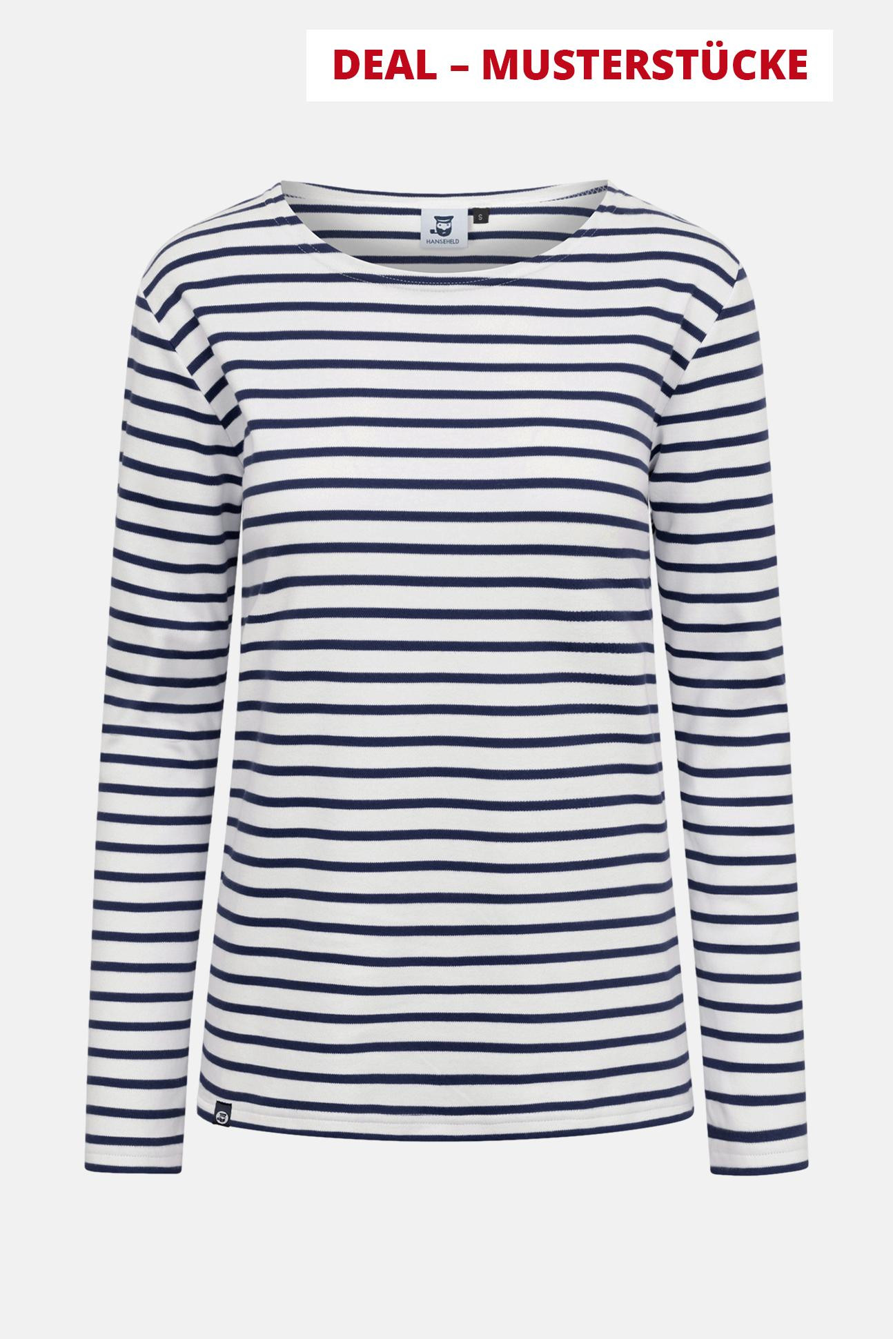 Hanseheld Streifenshirt Damen Natur-Marine Langarm Weiß Blau 2023 Musterstücke