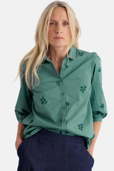 Seasalt Bluse Hope Damen Grün Stickerei Tannenzweige
