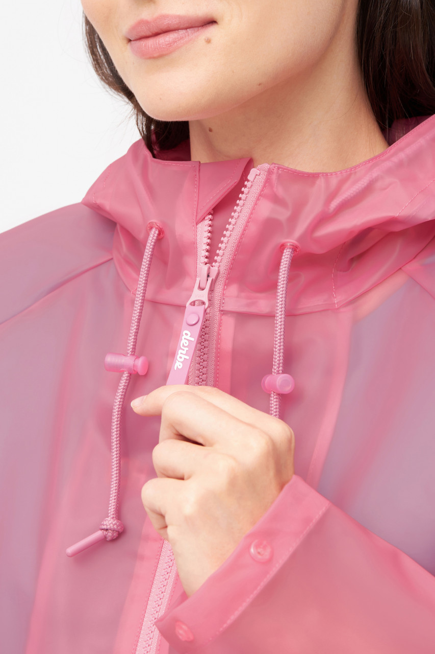 Derbe Regenjacke Peutby Ghost Damen Rosa Transparent