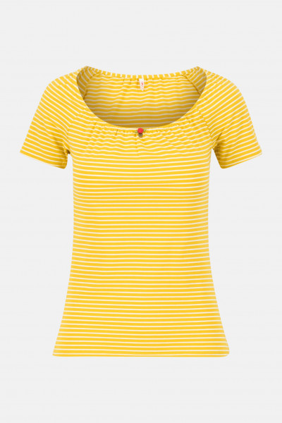 Blutsgeschwister T-Shirt Logo Stripe Heart Yellow Gelb Gestreift