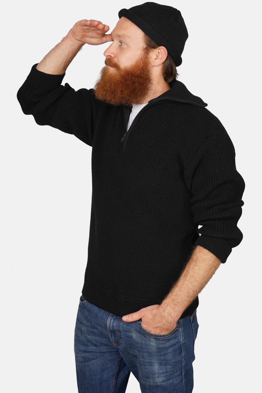 Troyer Hanseheld Wolle Herren Schwarz