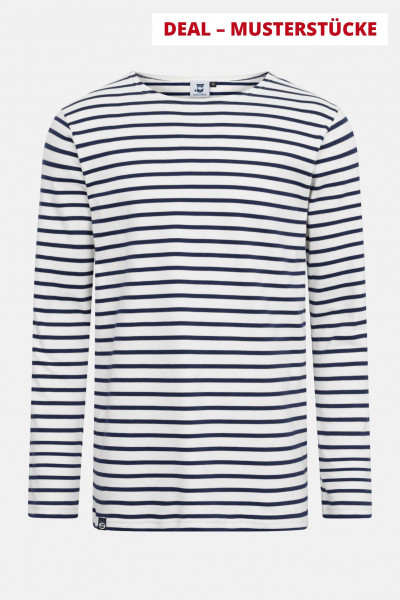 Hanseheld Streifenshirt Herren Natur-Marine Langarm Weiß Blau 2023 Musterstücke