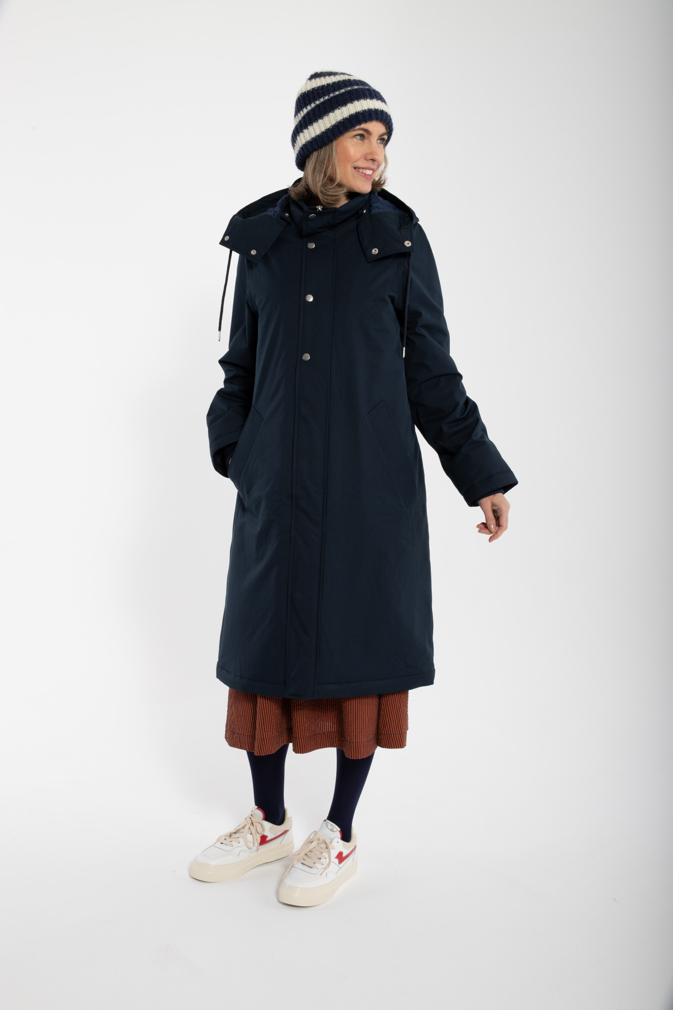 Danefae Danemargarethe Damen Wintermantel Blau Dark Navy
