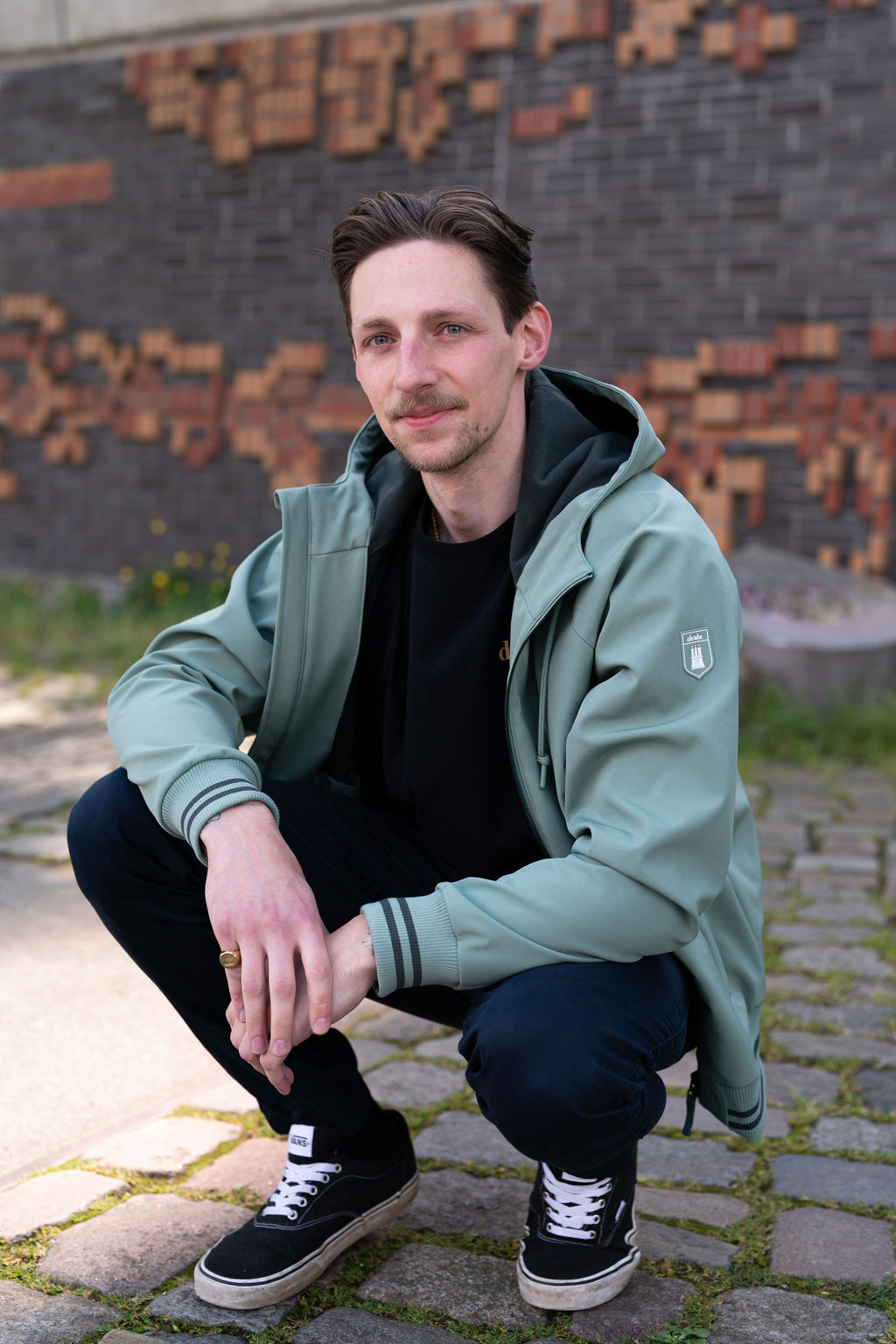 Softshelljacke grün  - Mann Outdoor Mood-Bild