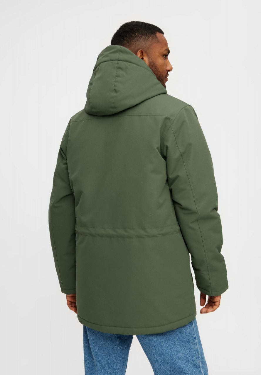 Derbe Winterjacke Festholm Herren Oliv Grün Warm Gefüttert