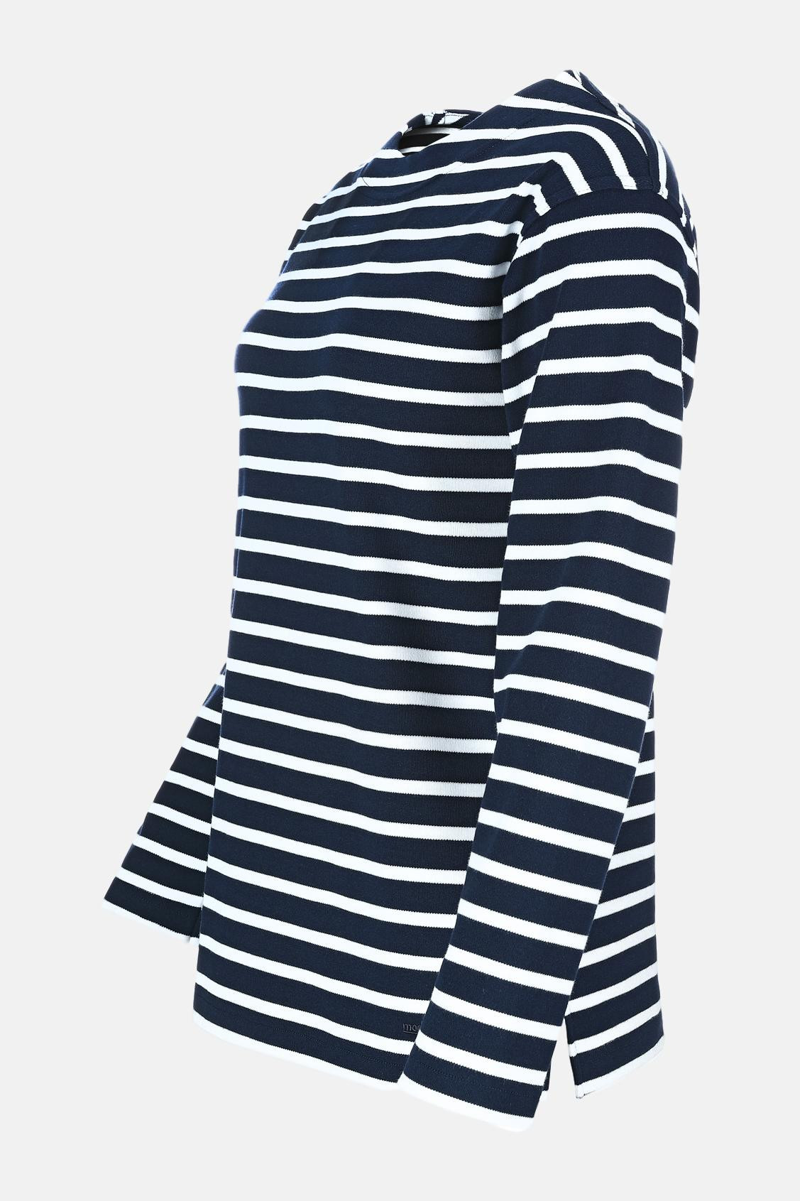 Bretonisches Fischerhemd Damen Langarm - Streifenshirt - blau/weissgestreift