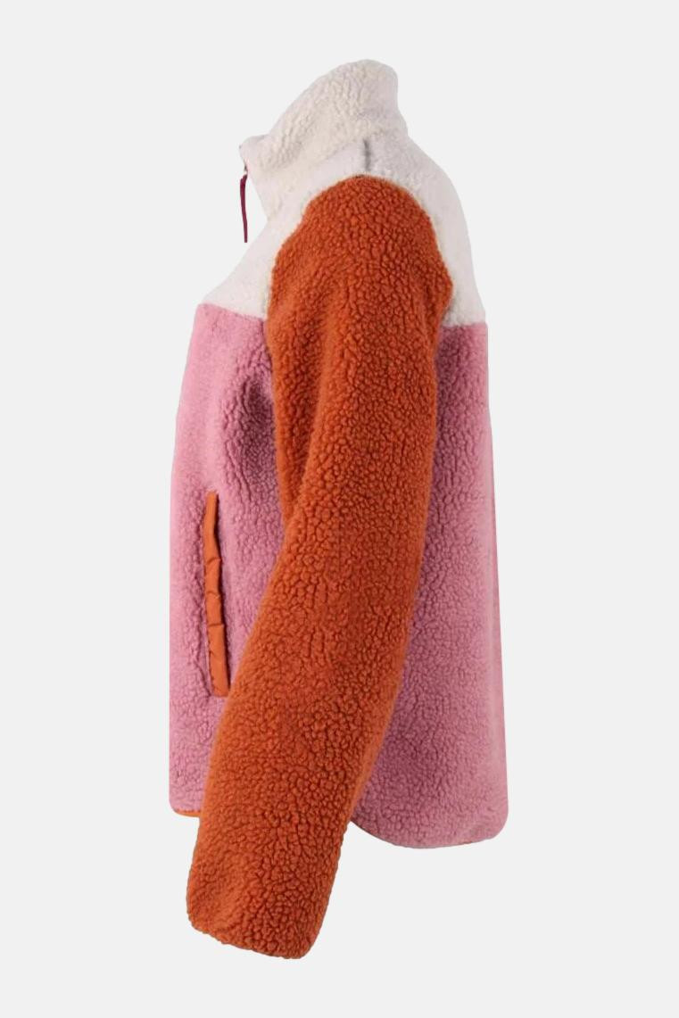 Danefae Fleecejacke Danebirk Damen Weiß Rosa Orange Teddy