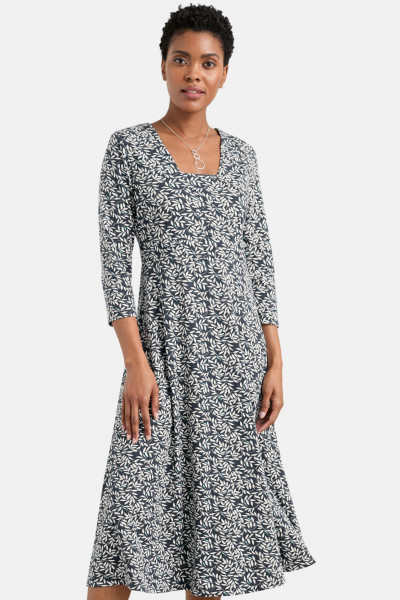 Seasalt Cornwall Waterfront Damen Kleid Blau Fisch Blätter GOTS Seasalt Cornwall Waterfront Damen Kleid Blau Fisch Blätter GOTS
