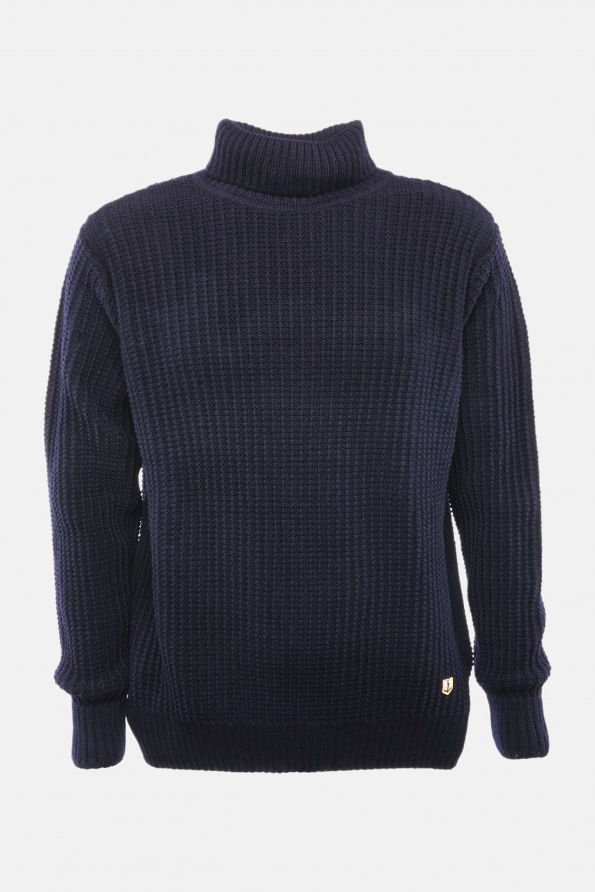 Armor Lux Herren Pullover Rollkragen Grobstrick Dunkelblau