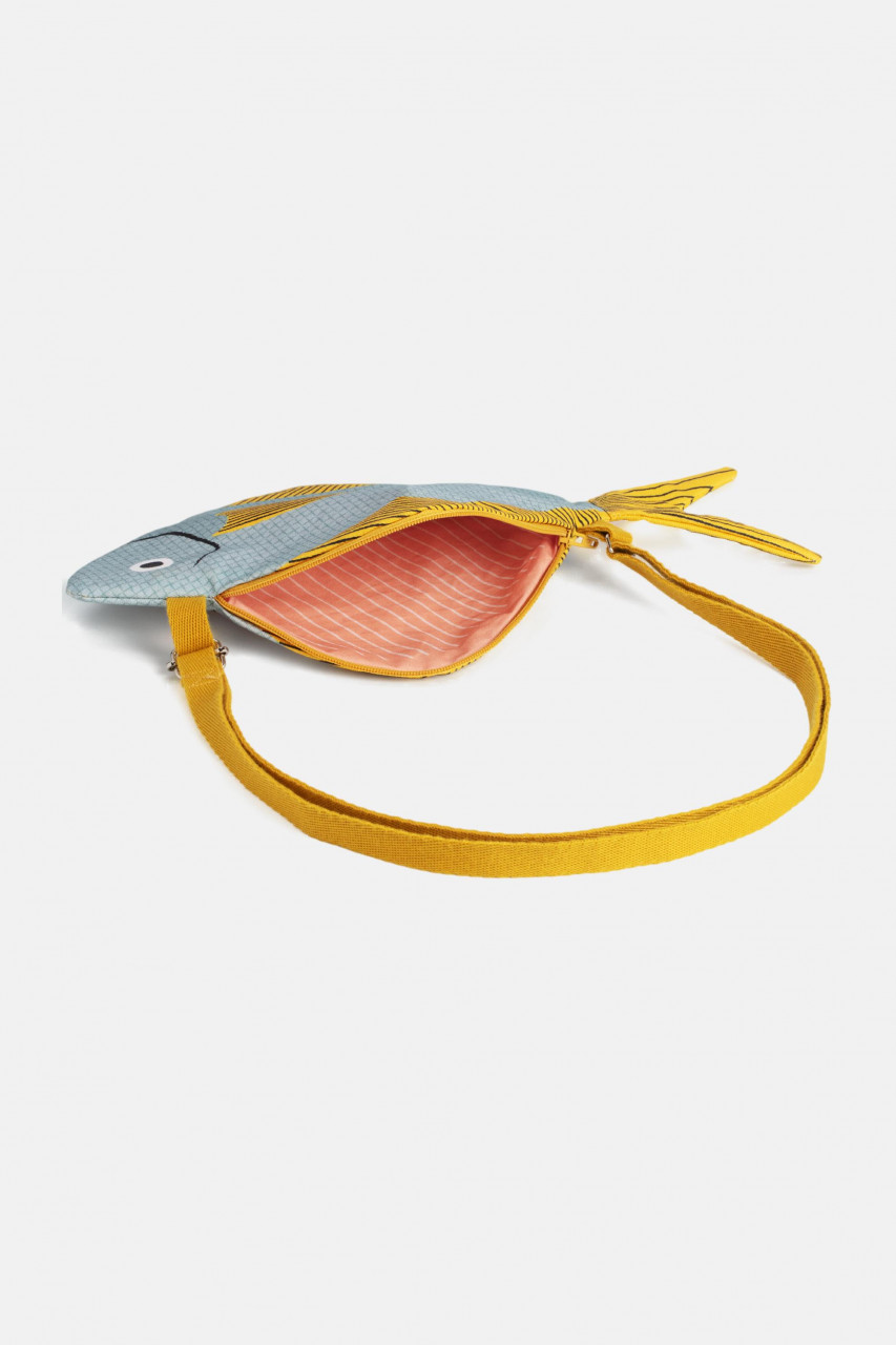 Don Fisher Bauchtasche Pompano Hellblau Gelb Fisch Wasserabweisend