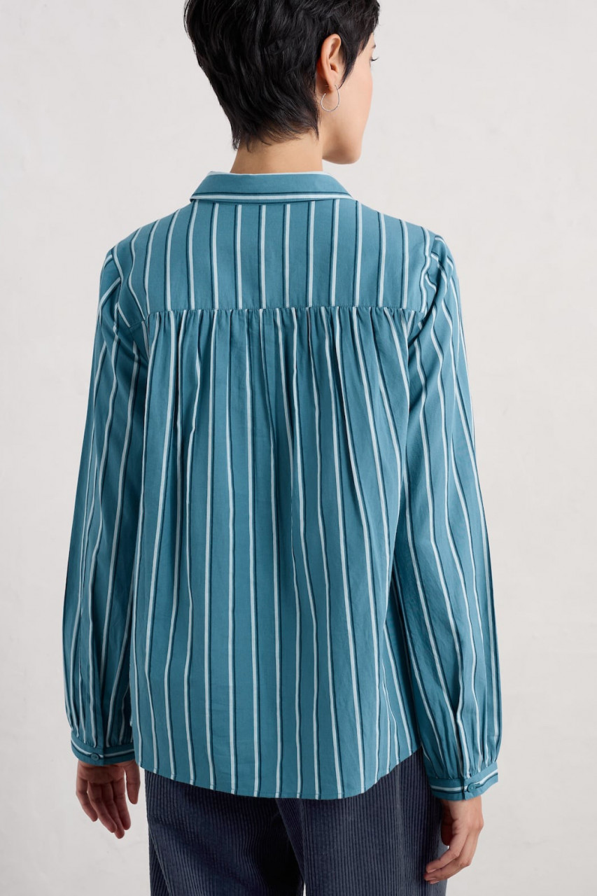 Seasalt Cornwall Bluse Spiral Flight Damen Petrol Gestreift