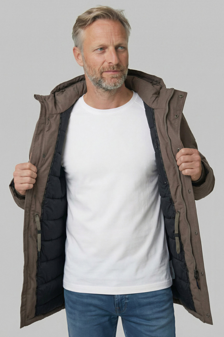 Derbe Winterjacke Valholm Herren Braun Warm Gefüttert