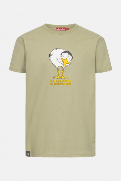 Derbe T-Shirt Brötchenmöwe Herren Hellgrün GOTS Organic