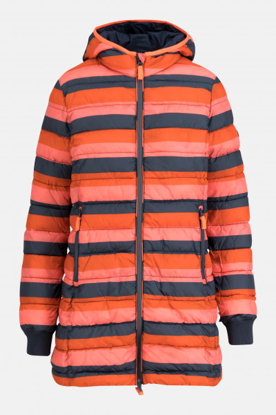 Blutsgeschwister Luft und Liebe Long Damen Winterjacke Gestreift Rosa Rot Rainbow Surfergirl