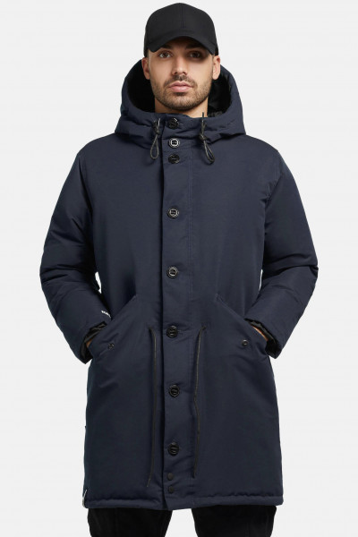 Khujo Terra Herren Winterjacke Navy Dunkelblau Parka Mantel