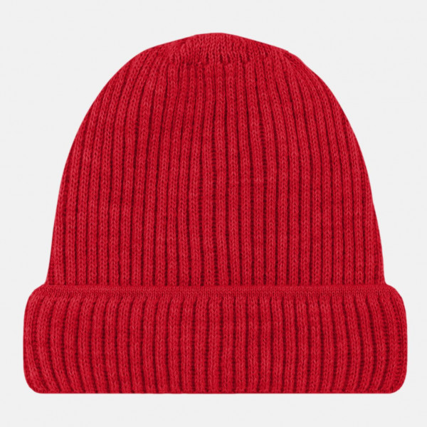 Strickmütze Rippstrick Merino Rot für Unisex von Hanseheld