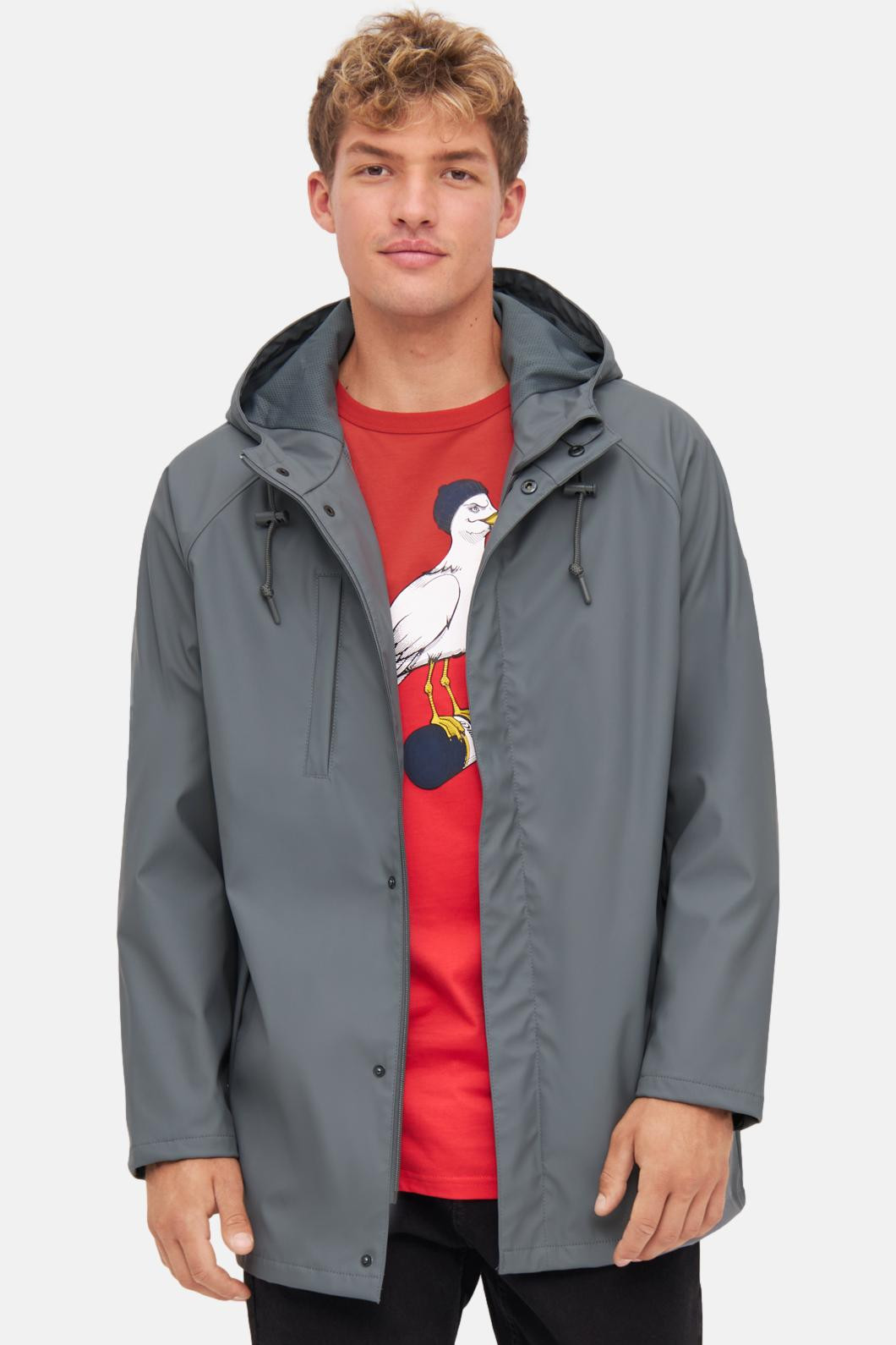 Derbe Regenjacke Passby Plain Herren Grau