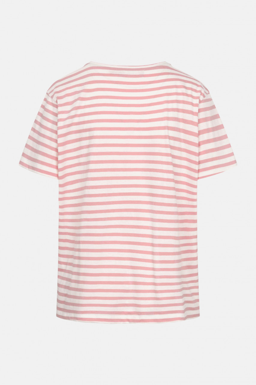 Derbe T-Shirt What The Duck Damen Rosa Streifenshirt GOTS Organic