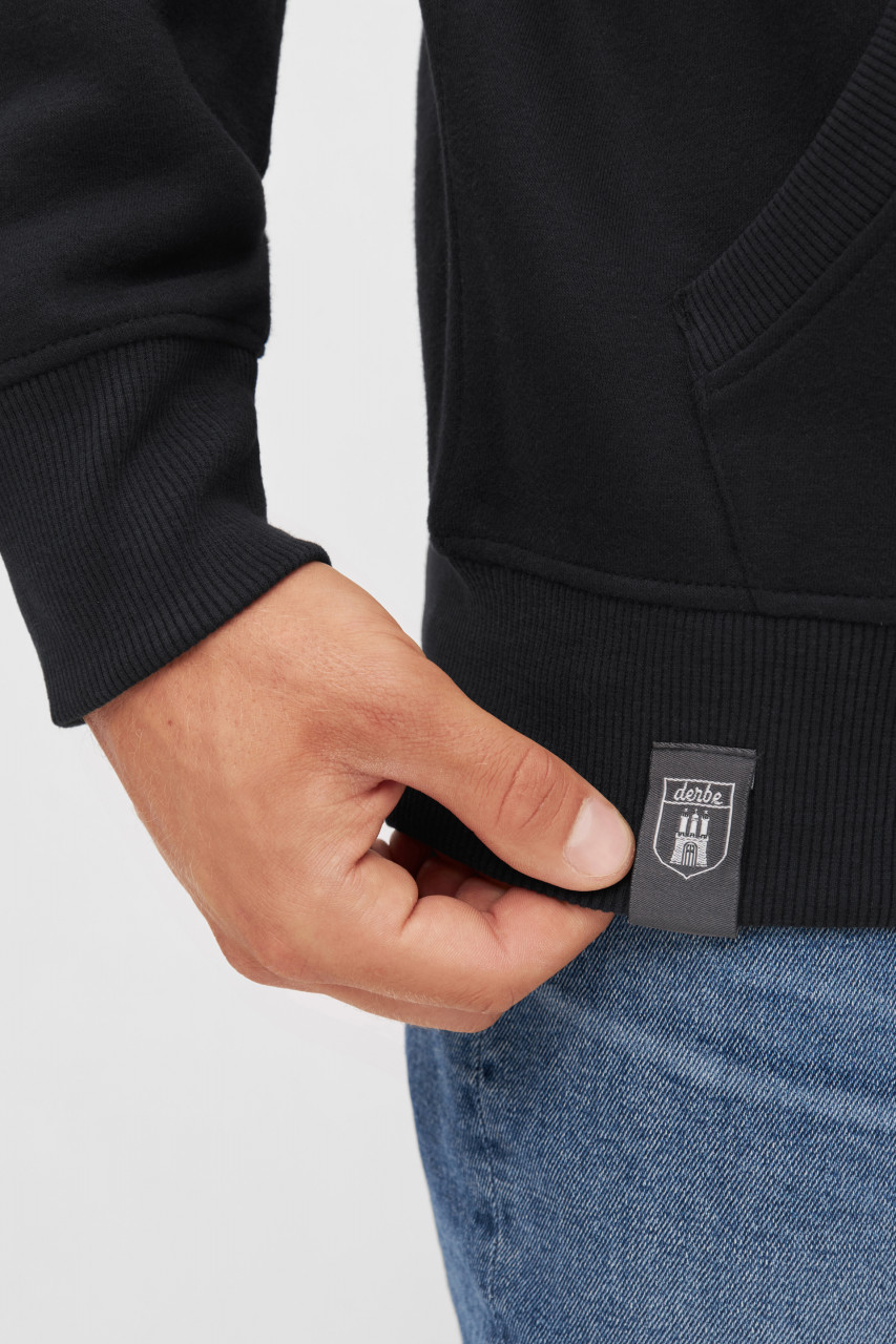 Derbe Sweatjacke Walross Herren Schwarz Zip Hoodie