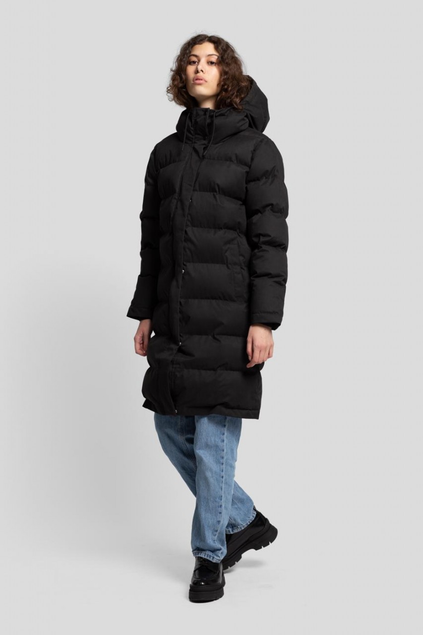 Selfhood Hooded Puffer Coat Damen Wintermantel Schwarz