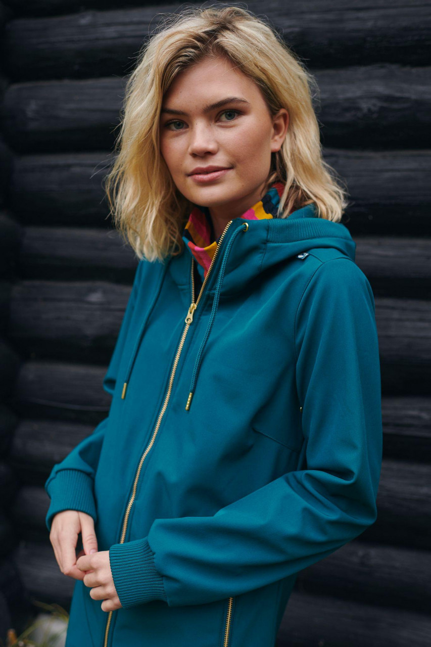 Danefae Danejane Damen Softshell Jacke Dark Duck Petrol Gold Blau Grün