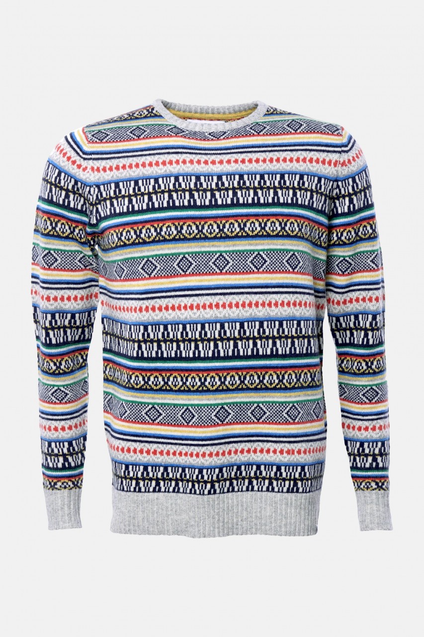 RVLT Revolution Herren Pullover Multi Color Gestreift