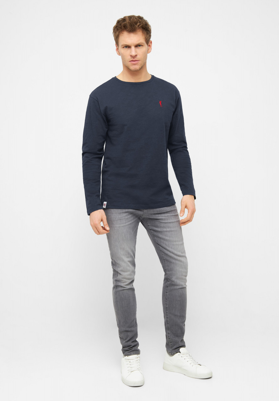 Derbe Kippes Herren Langarmshirt Dunkelblau Navy