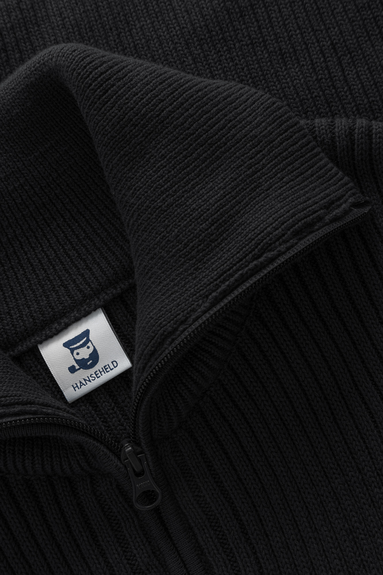 Hanseheld Troyer Baumwolle Schwarz GOTS Herren Troyer-Pullover Bio