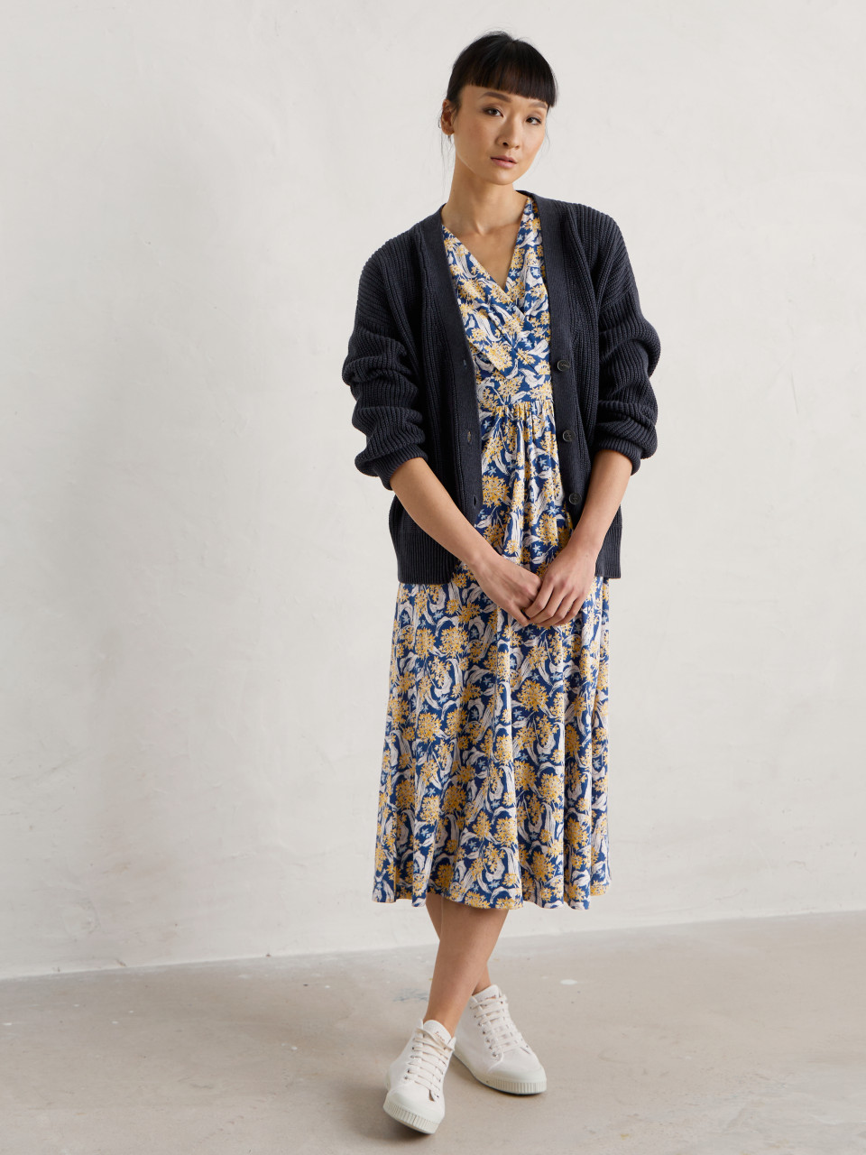 Seasalt Cornwall Kleid Chapelle Damen Blau Gelb GOTS