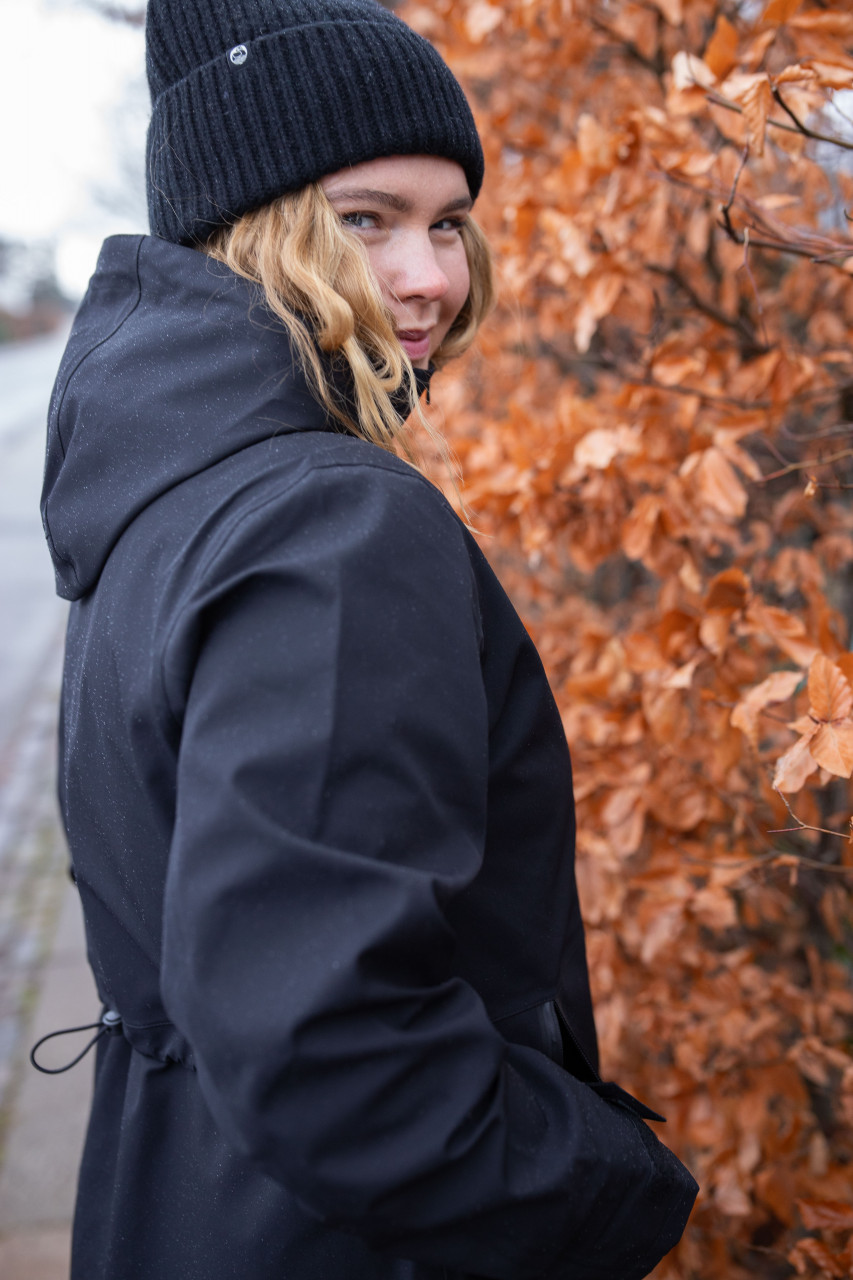 Danefae Danedogwalker Damen Regenmantel Schwarz Black