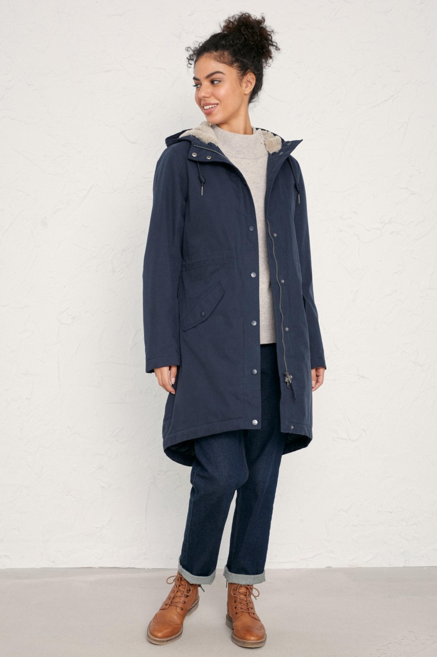 Seasalt Cornwall Plant Hunter 2 Regenjacke Midnight Dunkelblau Wintermantel Parka