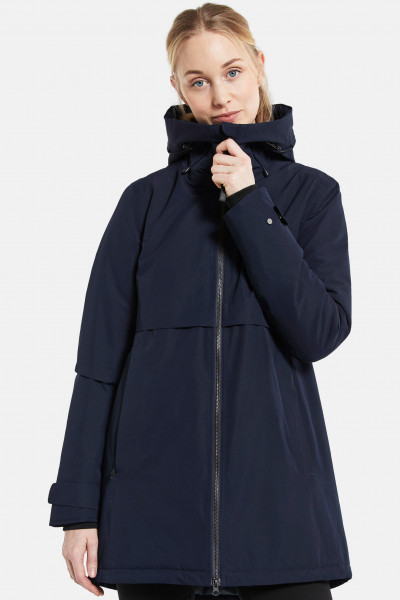 Didriksons Helle Damen Parka Wintermantel Dark Night Blue Dunkelblau