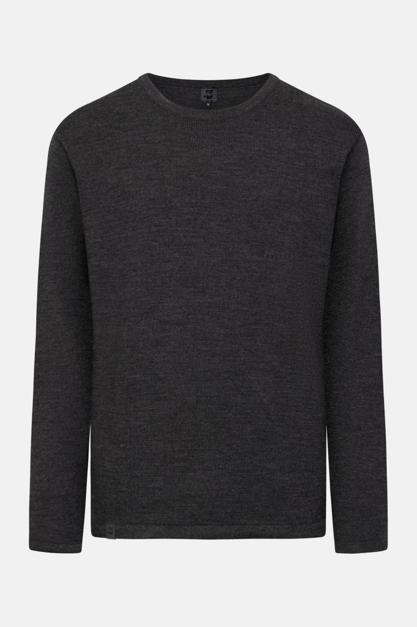 Hanseheld Herren Strickpullover Merino Anthrazit Grau