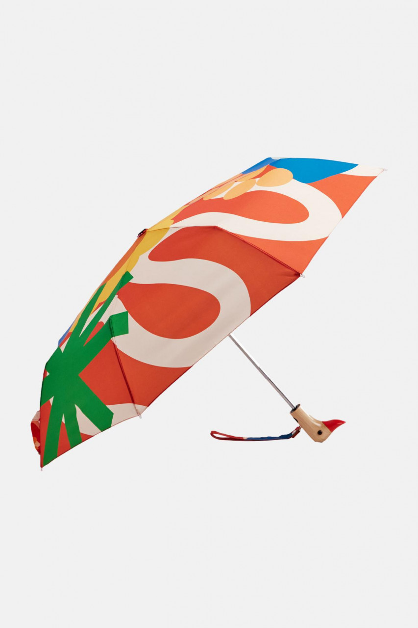 Original Duckhead Regenschirm Salsa Rot Orange Blau Grün Blumen Paprika Abstrakt
