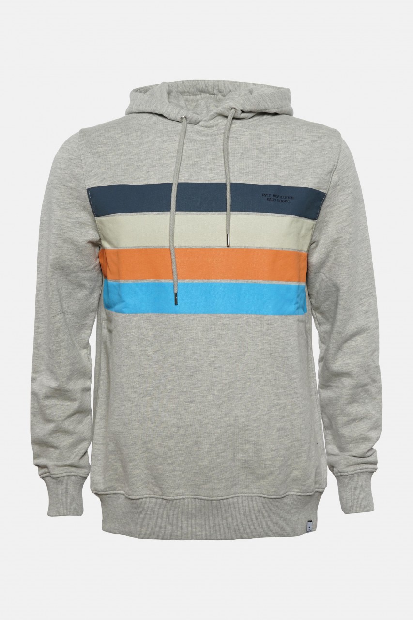 RVLT Revolution Herren Hoodie Grau Streifen